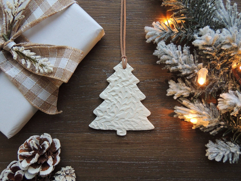 Scandinavian Christmas Ornament - Leafy Tree Tan or Brown Twine*