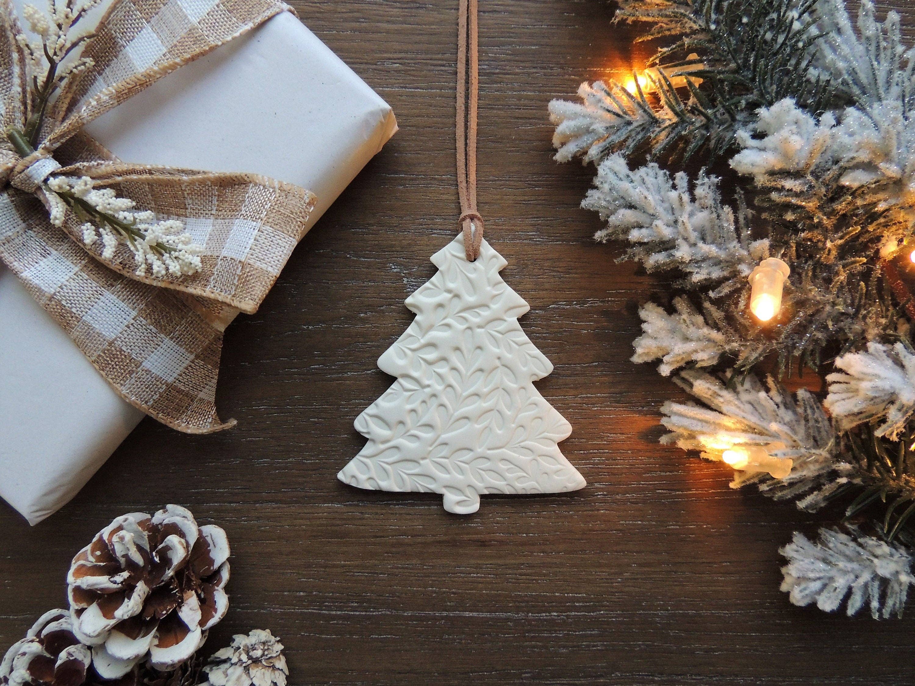 Scandinavian Christmas Ornament - Leafy Tree Tan or Brown Twine*