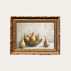 Watercolor Pears | French Brass Gold Mould Framed Art