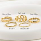 Dainty Gold Rings - Waterproof 18k Gold Stackable Rings