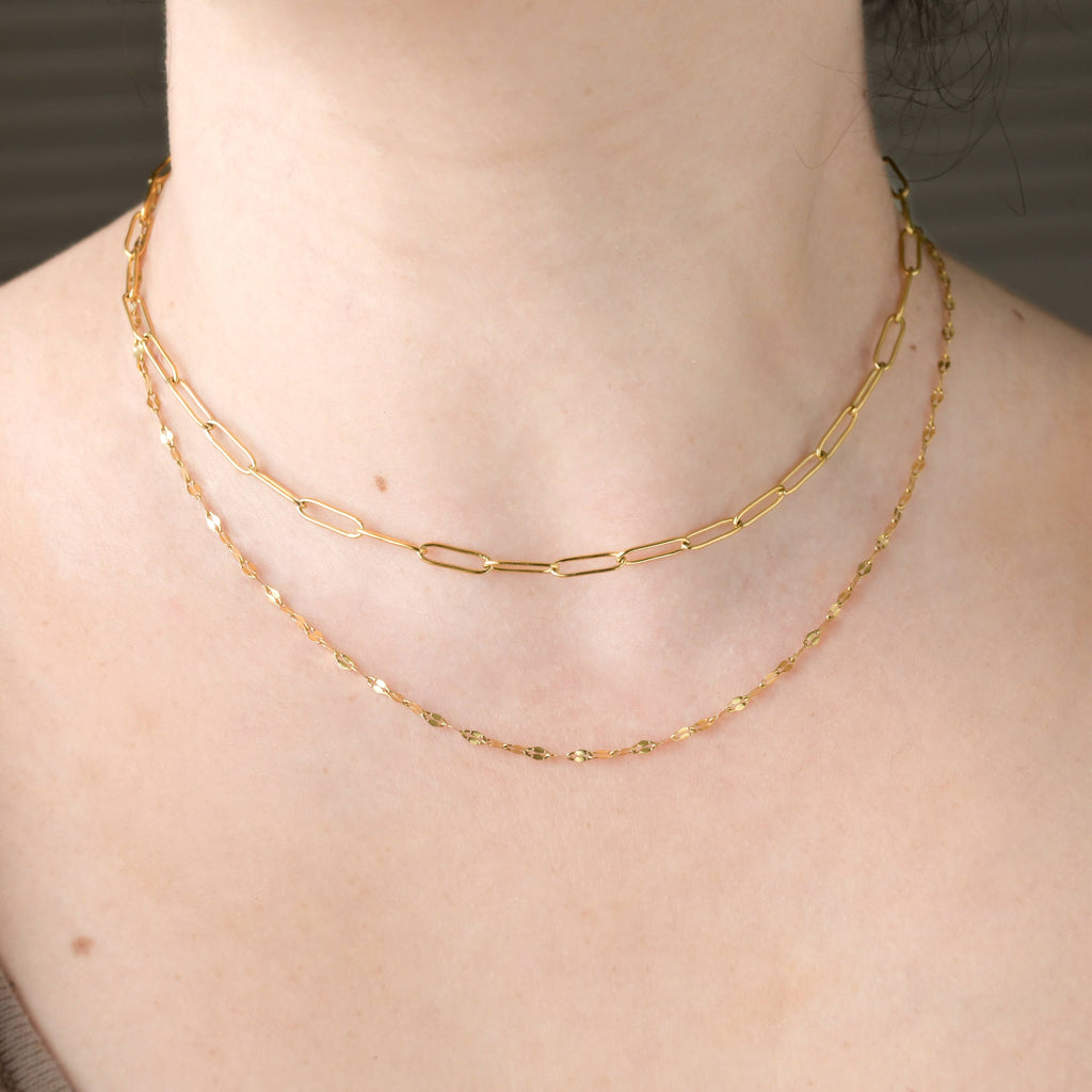 Paperclip Chain Necklace - Dainty Link Chain Necklace