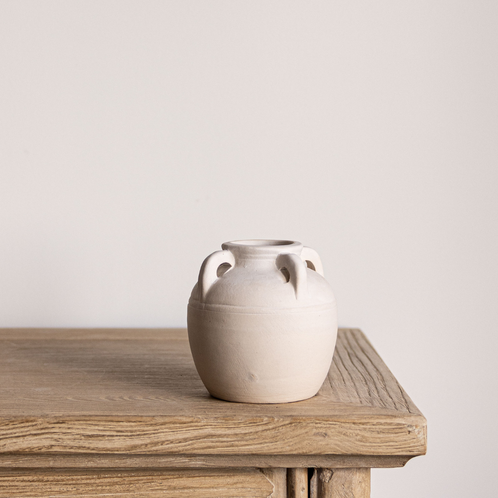 Luxe B CO- Cordoba White Matte Vase With Handles