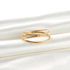 Layered Gold Ring - Waterproof 3 Layered Wave Ring
