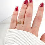 Layered Gold Ring - Waterproof 3 Layered Wave Ring