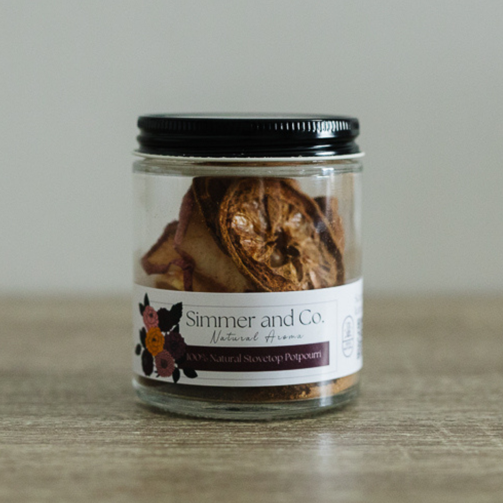 Be Indulgent Simmer Pot Mix, Cozy Apple Vanilla Spice Aroma - Jar Edition