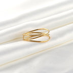 Layered Gold Ring - Waterproof 3 Layered Wave Ring