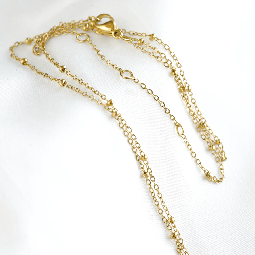 Blueyejewelry - Interlocking Rectangular Links Necklace - Stainless Steel