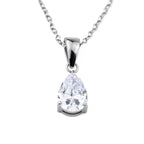 Blueyejewelry - Pear CZ Necklace - Tear Drop Diamond Birthstone Pendant
