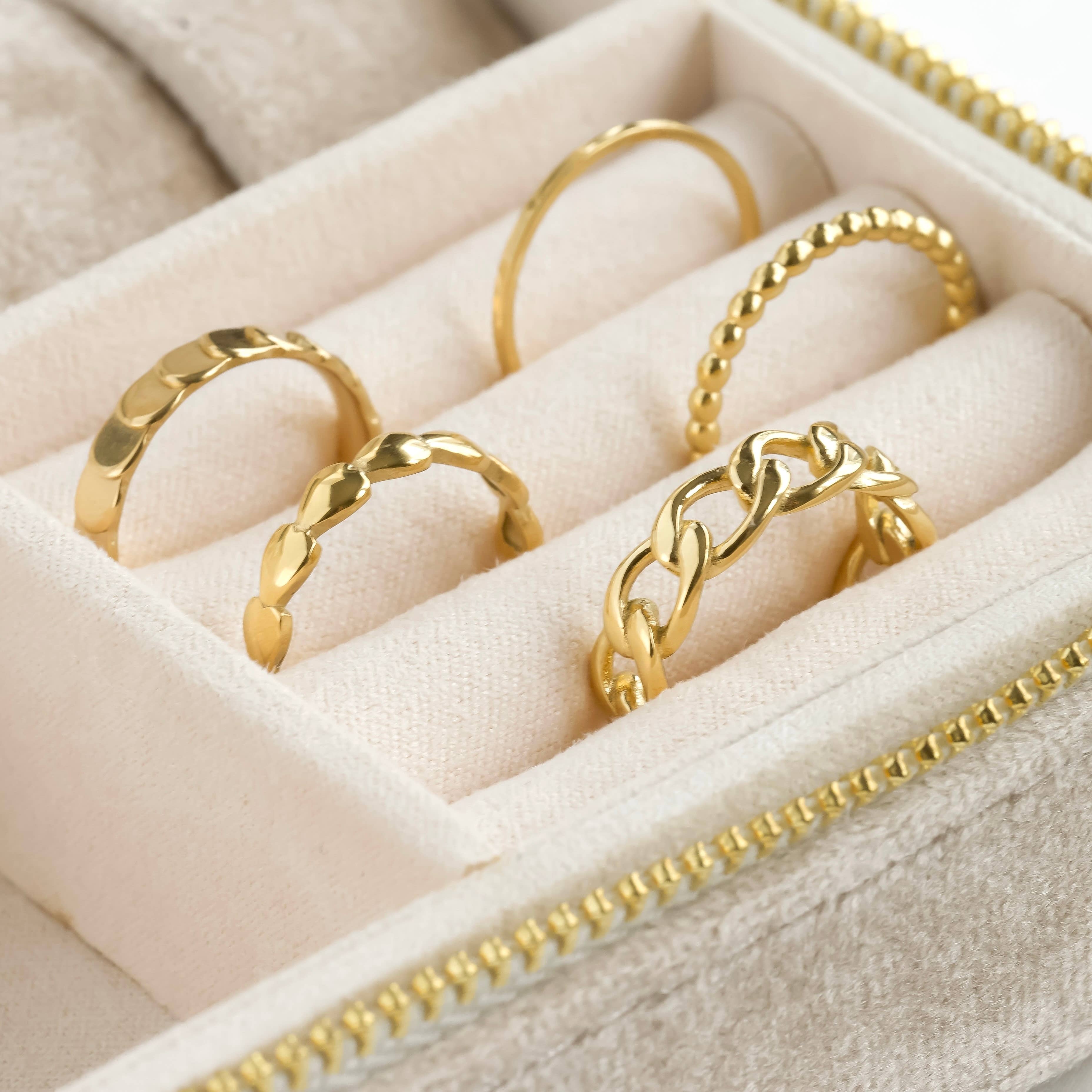 Dainty Gold Rings - Waterproof 18k Gold Stackable Rings