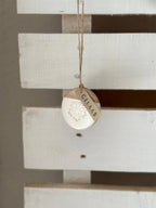 Handmade Ceramic Circle Ornament with Snowflake Carving