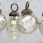 Christmas at Arthur Cameron - Silver Crackle Glass Baubles