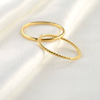 Interlocking Circles Twist Ring - 18k Gold Duo Ring