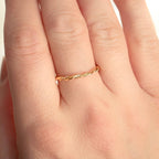 Mixed Twisted Ring - Slim Crossover Ring - Dainty Gold Ring