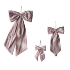 Bows Striped Cranberry Red Fabric