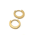 Blueyejewelry - Flat Pave CZ Huggie Hoop Earrings - 15mm - Stainless Steel