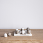 Luxe B Co. - White & Beige Marble Tic-Tac-Toe Game