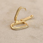 Diamond U Hoops - 925 Silver Pavé Link Hoop Earrings