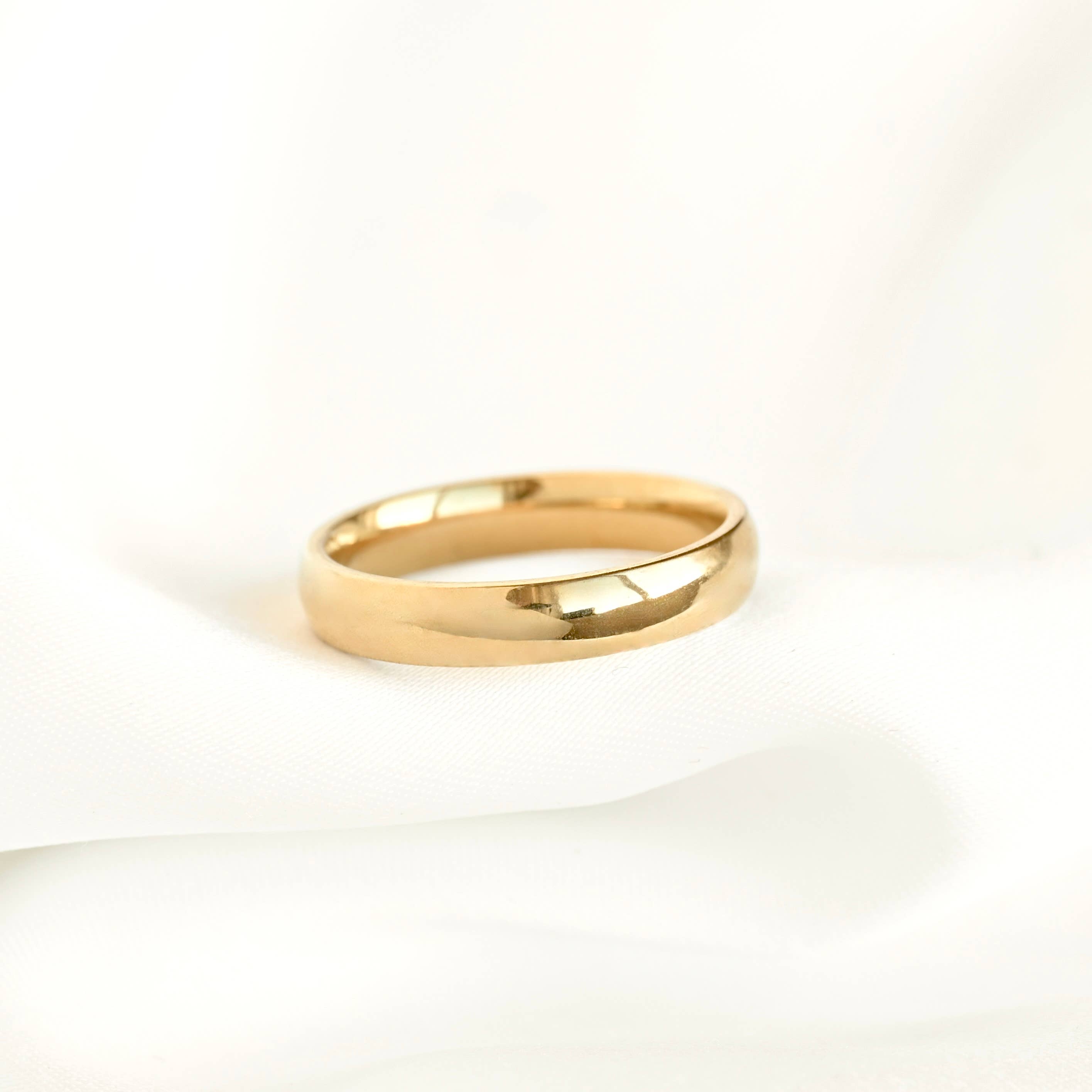 Classic Dome Rings-Everyday Gold Bands-Waterproof Gold Rings