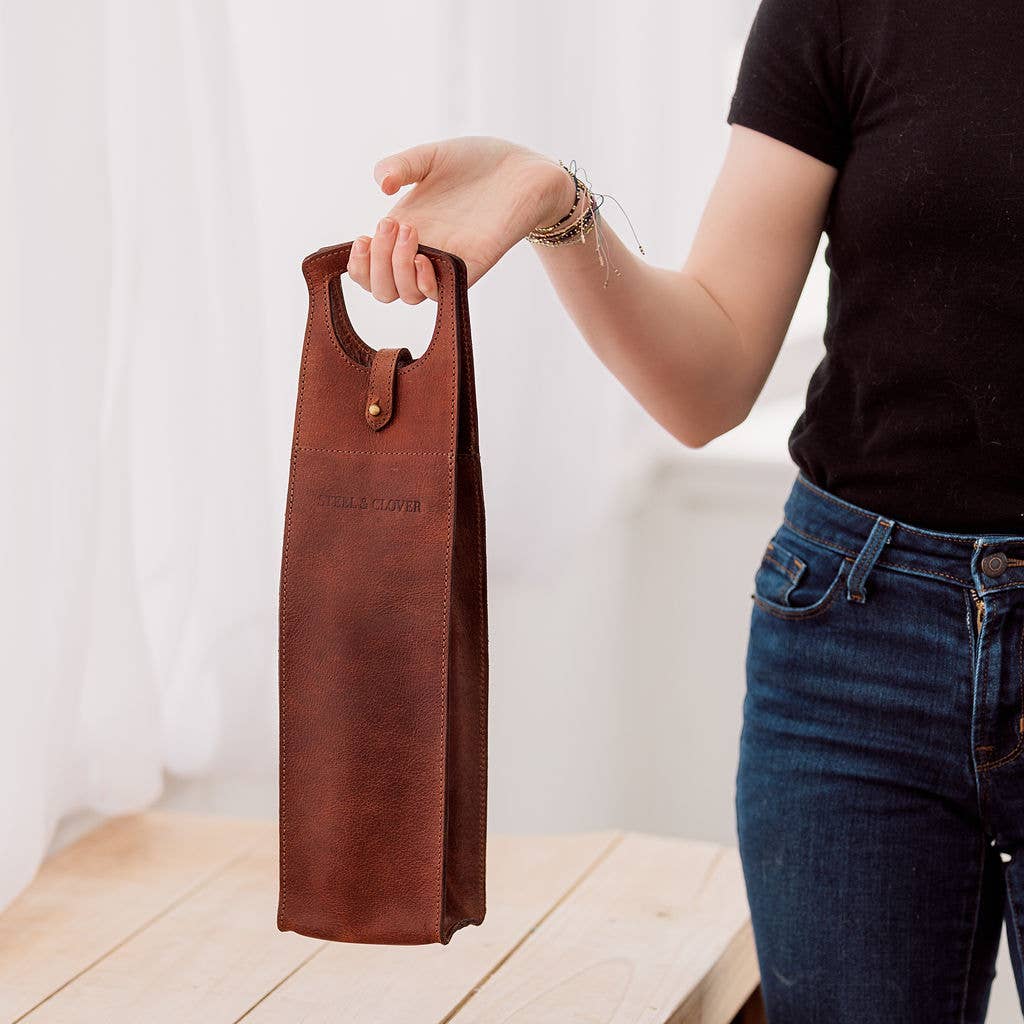 Steel & Clover - Baytree Leather Wine Carrier