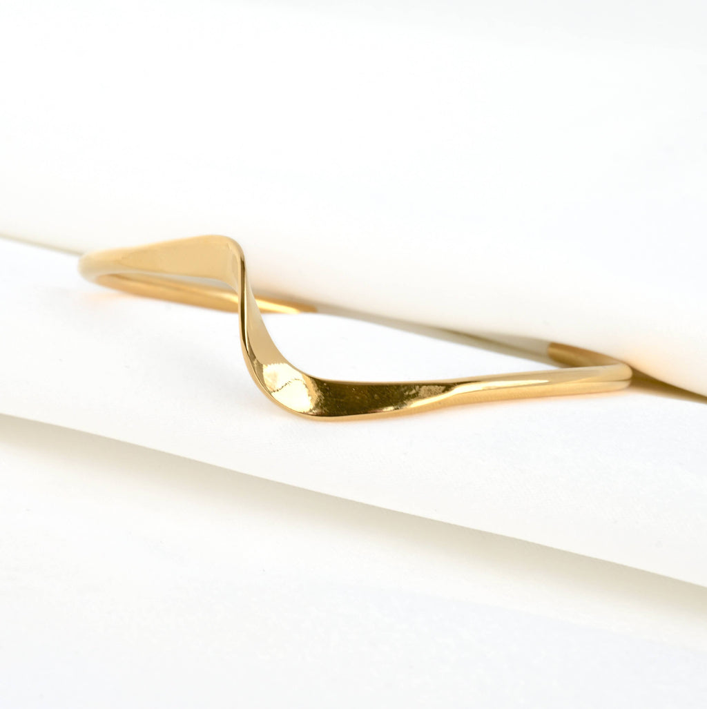 Sculptural Gold Cuff - Tarnish-free Twist Cuff Bracelet