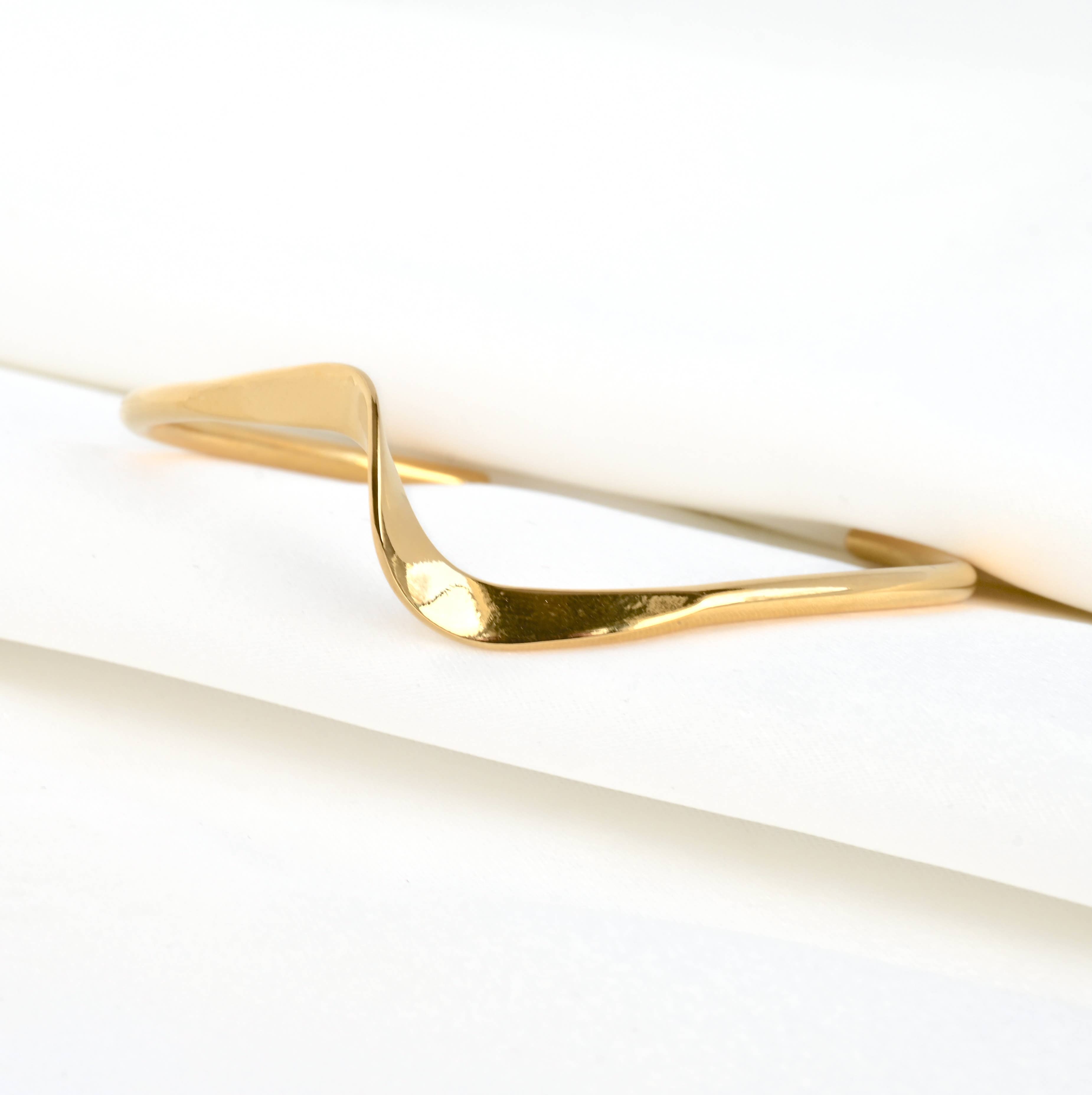 Sculptural Gold Cuff - Tarnish-free Twist Cuff Bracelet