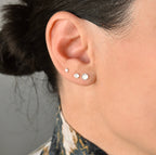 Blueyejewelry -  925 Silver Solitaire Studs - Prong Diamond Stud Earrings