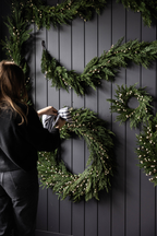 White Plum Berry Norfolk Cypress Real Touch Wreath - 34"