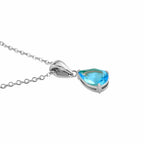 Blueyejewelry - Pear CZ Necklace - Tear Drop Diamond Birthstone Pendant