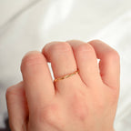 Mixed Twisted Ring - Slim Crossover Ring - Dainty Gold Ring