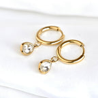 Blueyejewelry - Diamond Teardrop Hoop Earrings