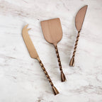 Spiral Handles Cheese Knife Set - Gold , Black & Rose Gold