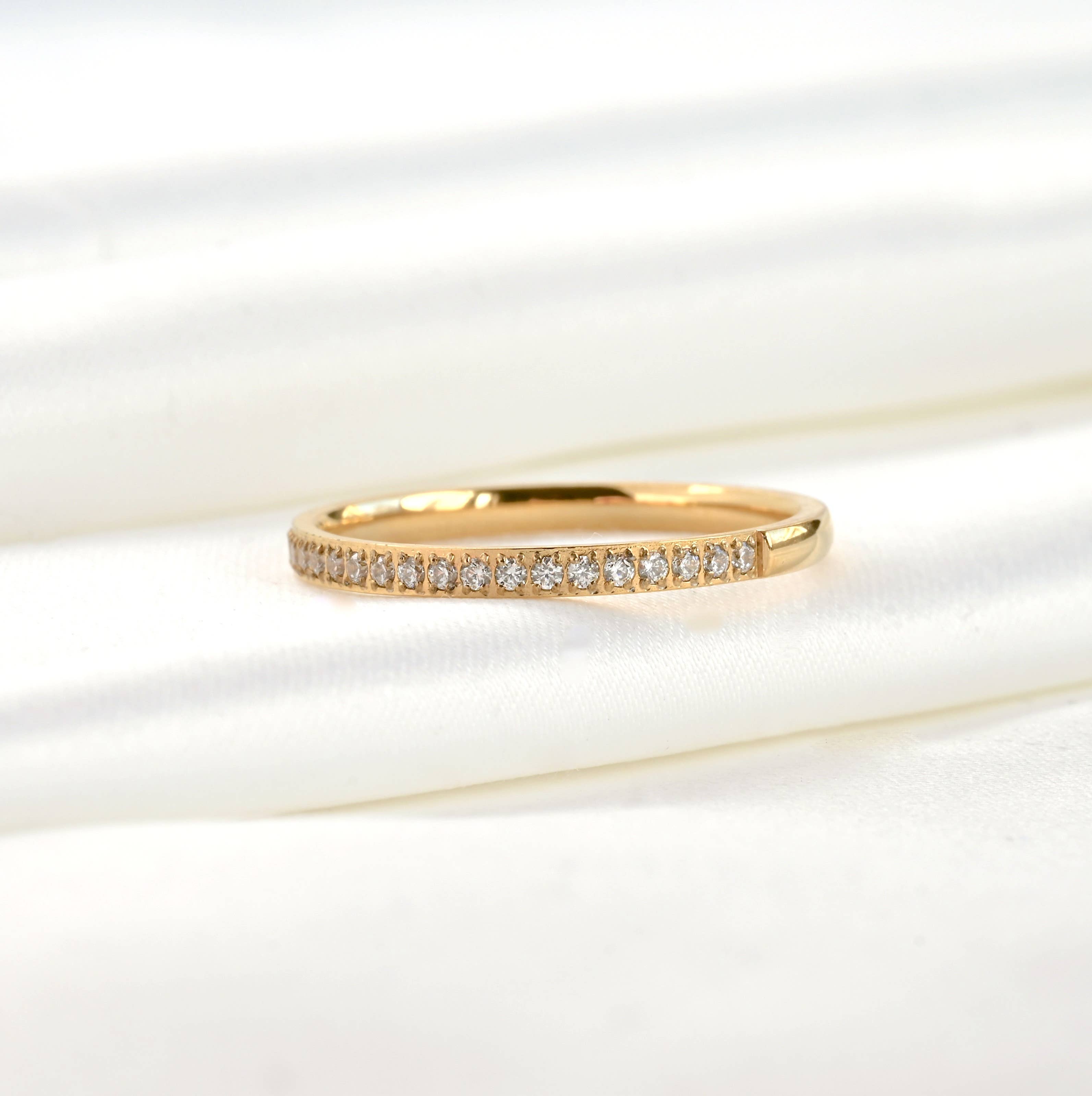 Waterproof Stacker Rings - Pave Diamond Slim Ring