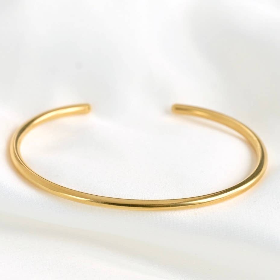 Blueyejewlery - Slim Cuff Bracelets - Waterproof Gold Open Bangle -Claw Cuff