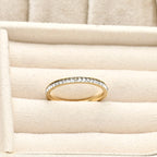Blueyejewelry - Slim Eternity Ring - Thin Channel-set Ring - Gold CZ Ring