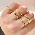 Wishbone Stacker Ring - Dainty V Ring - Peak Chevron Ring