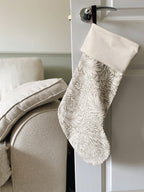 Sage Green Floral Luxury Velvet-Lined Christmas Stocking