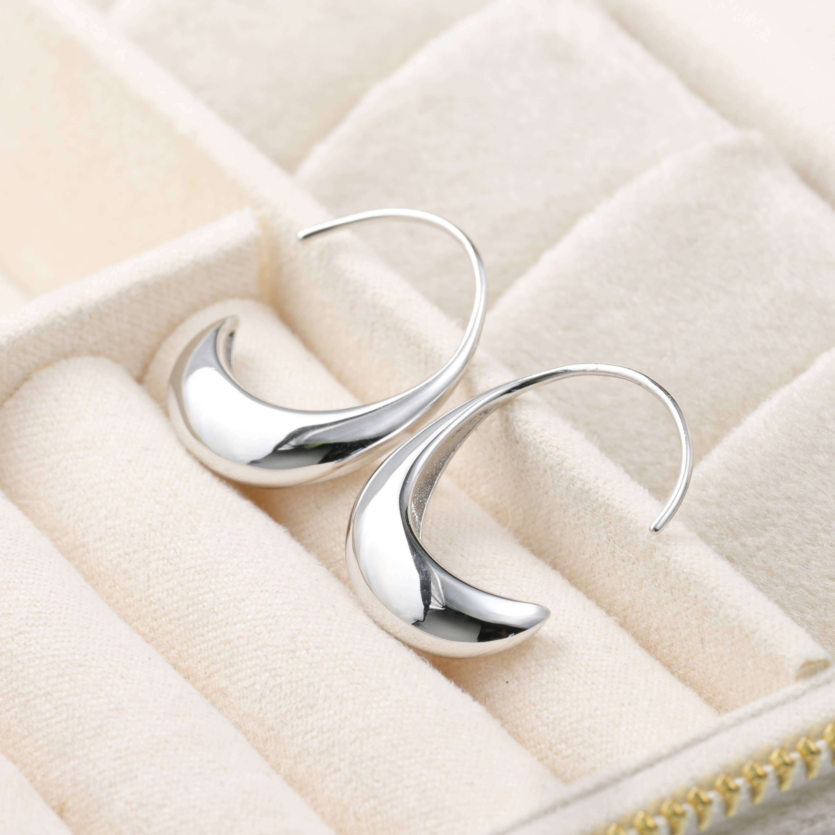 Bold Threader Drop Earrings - 925 Silver Hook Wire Earrings