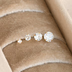 Blueyejewelry -  925 Silver Solitaire Studs - Prong Diamond Stud Earrings