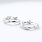 Silver Twisted Hoops - 925 Silver Twisted Huggie Earrings