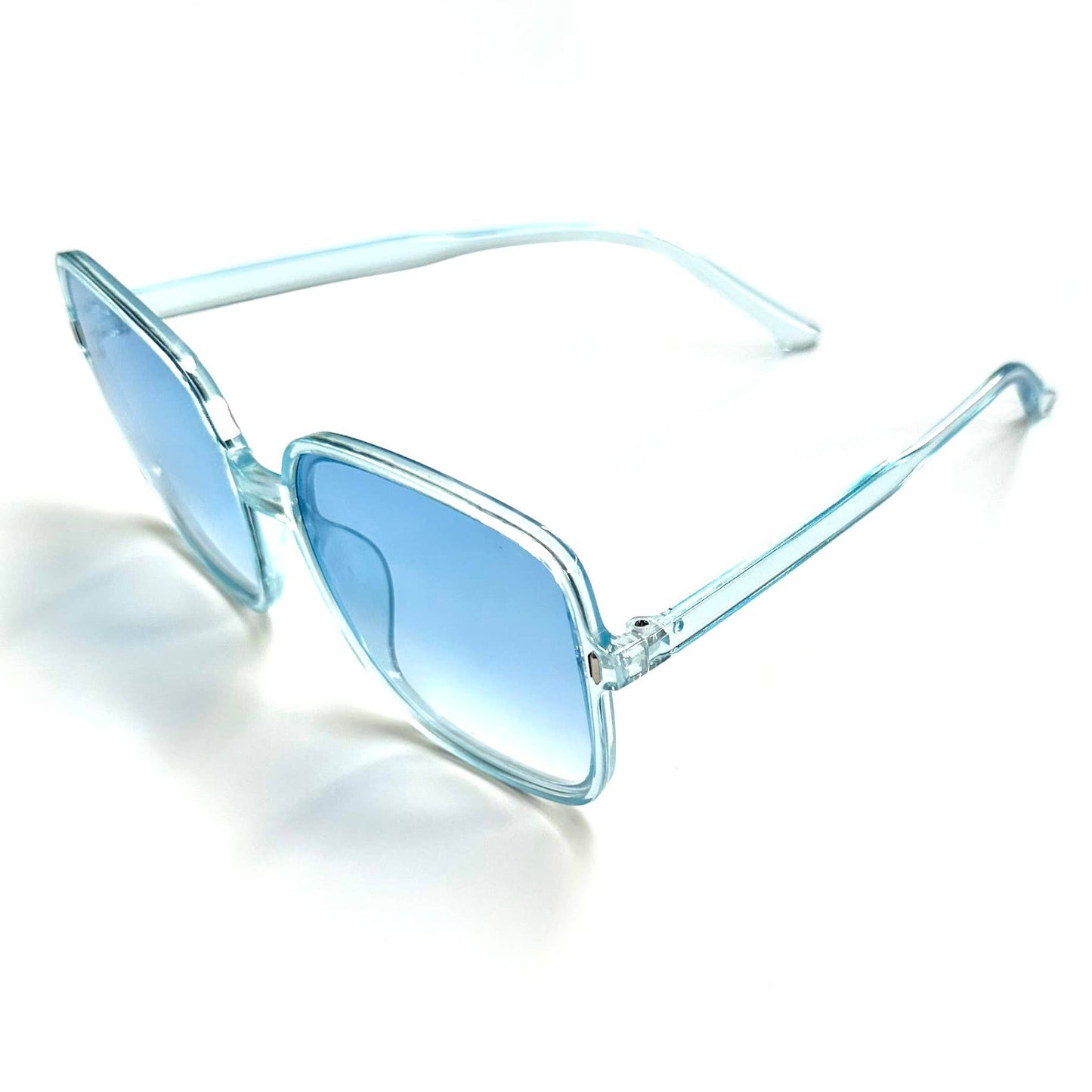 Katie Women's Oversized Square Sunglasses Transparent Blue 