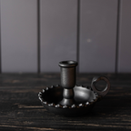 Luxe B Co - Scalloped Black Iron Candle Holder