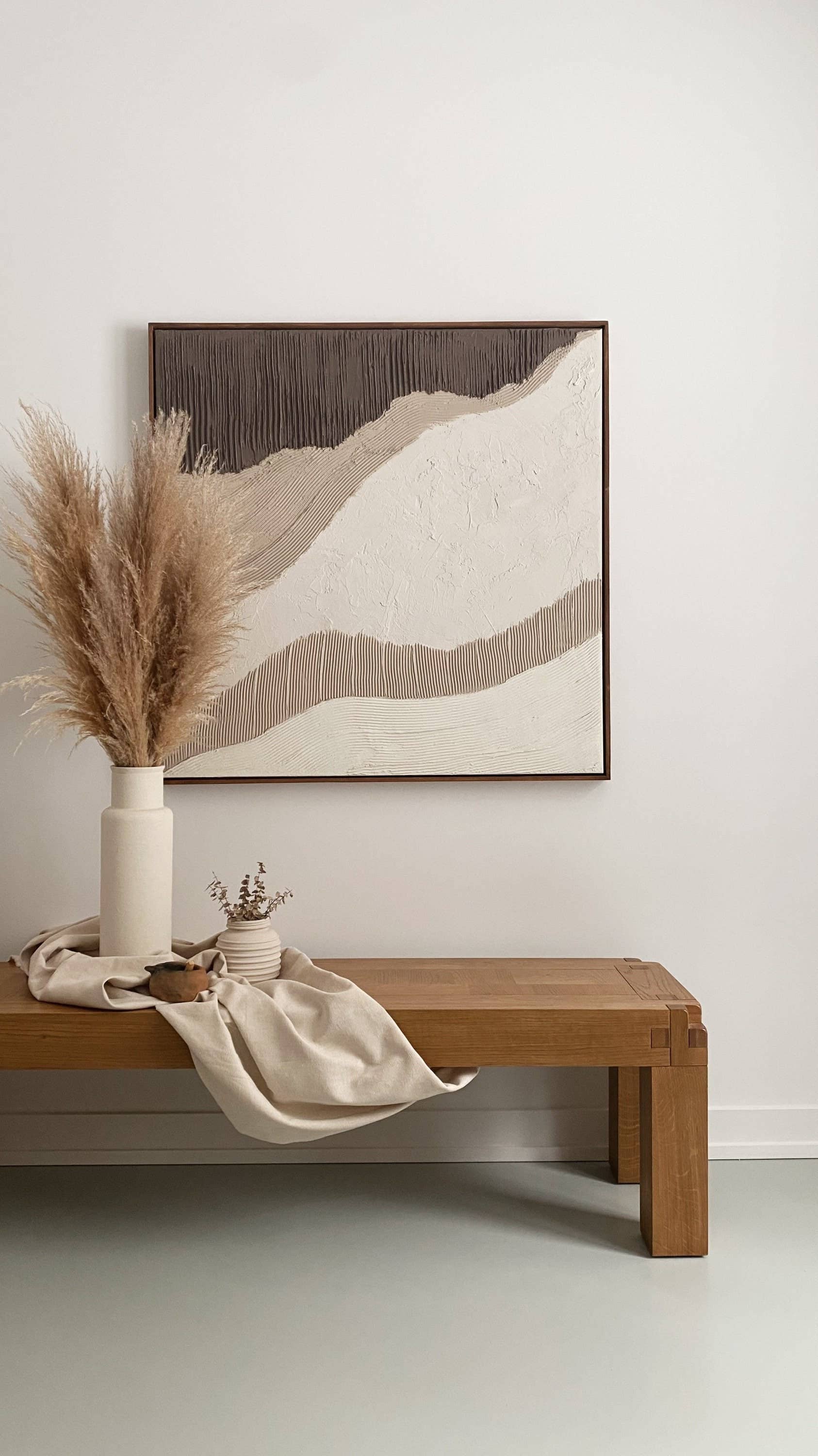 Abstract Framed Plastered Canvas