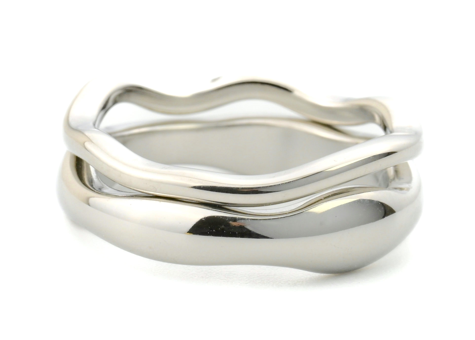 Tarnish-proof Gold Ring Set - 18k Gold Wave Rings
