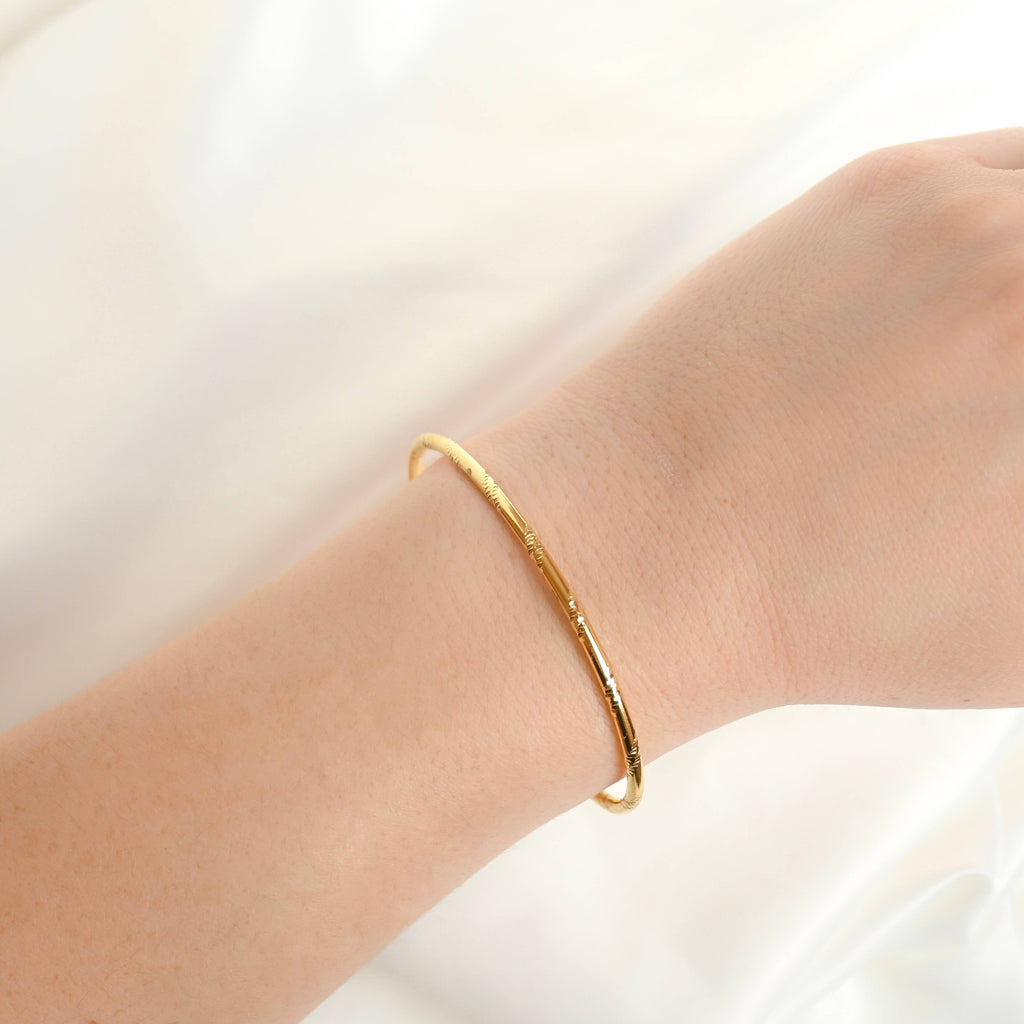 Etched Orb Cuff - Etched Lines Cuff Bracelet - Slim Cuff