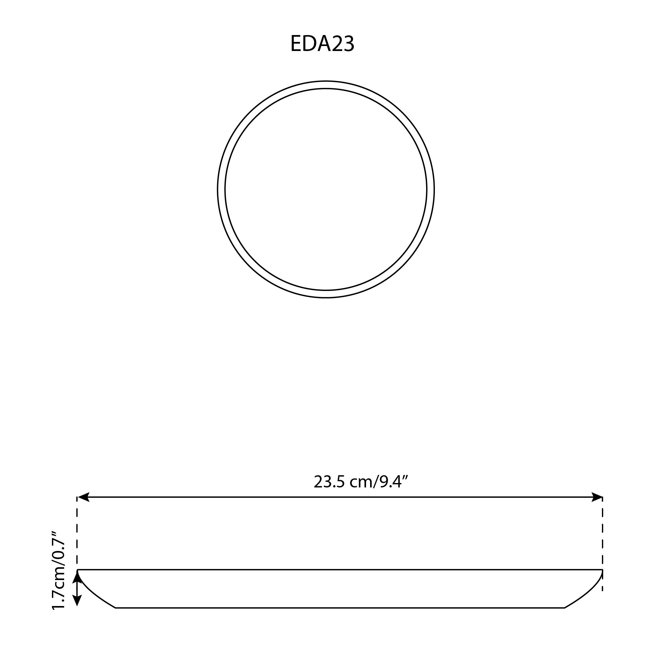 Stoneware Flat Salad/Dinner Plate | Edan 9.4"