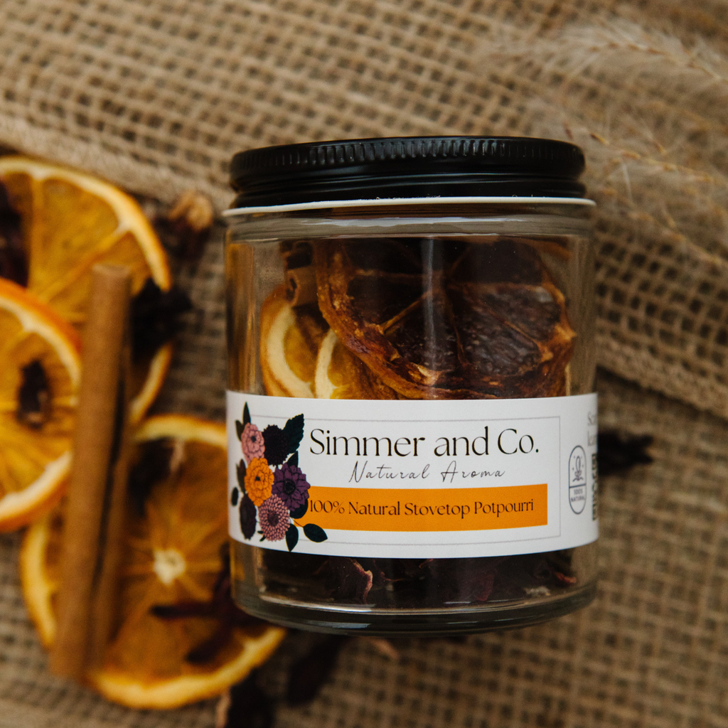 Be Ember Simmer Pot Mix, Natural Autumn Citrus Spice Aroma – Jar Edition