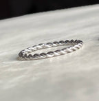 Tarnish-free Twisted Ring - Dainty Stackable Rope Ring