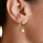 Blueyejewelry - Diamond Teardrop Hoop Earrings