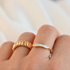 Dainty Mother of Pearl Ring - Slim Pearl Stacker Ring