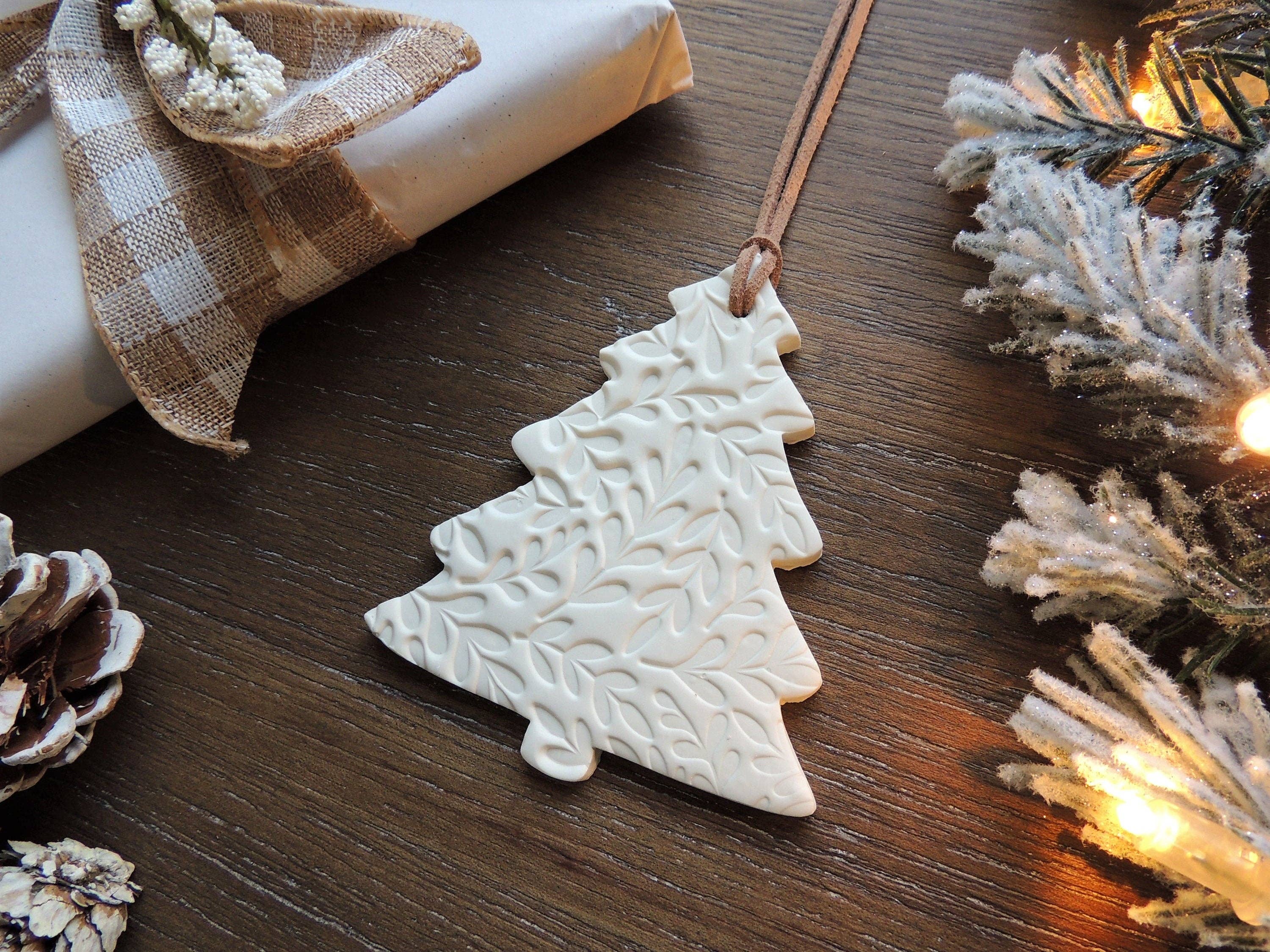 Scandinavian Christmas Ornament - Leafy Tree Tan or Brown Twine*
